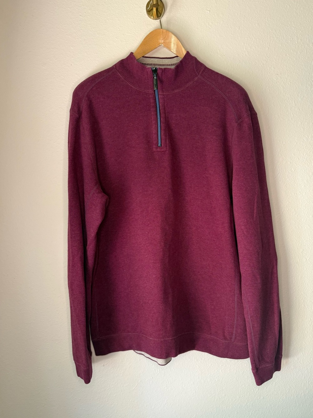 Tommy Bahama Reversible Quarter Zip Pullover Sweatshirt 100% Cotton size XL